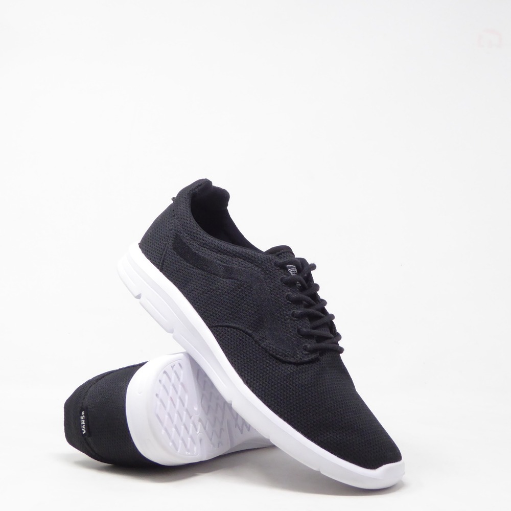 Vans Mens ISO 1.5 Mesh Sneakers Shoes Lace Up Black White 7.5